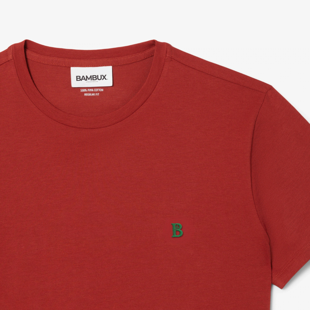 Camiseta Premium Roja Bambux Pima - Estilo y Confort